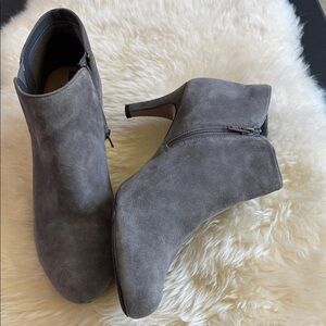 Clarks Gray Suede Ankle Boots